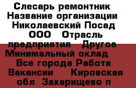 Слесарь-ремонтник › Название организации ­ Николаевский Посад, ООО › Отрасль предприятия ­ Другое › Минимальный оклад ­ 1 - Все города Работа » Вакансии   . Кировская обл.,Захарищево п.